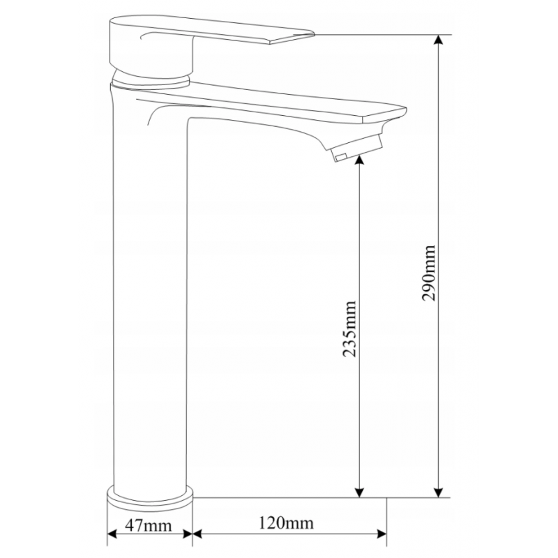 Mexen Royo baterie de lavoar înaltă, crom - 72210-00