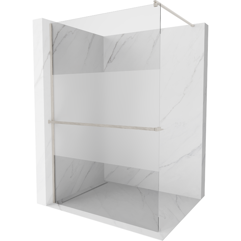 Mexen Kioto+ perete de duș cu suport Walk-in 90 x 200 cm, transparent/mat, nichel periat - 800-090-121-97-35