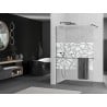 Mexen Kioto+ Walk-in zuhanyfal polc 120 x 200 cm, fehér minta, gun metal - 800-120-121-95-85