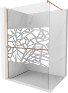 Mexen Kioto+ perete de duș cu suport Walk-in 110 x 200 cm, model alb, cupru lustruit - 800-110-121-65-85