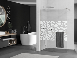 Mexen Kioto+ perete de duș cu raft Walk-in 70 x 200 cm, model alb, cromat - 800-070-121-97-85