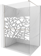 Mexen Kioto+ perete pentru dus cu suport Walk-in 110 x 200 cm, model alb, nichel periat - 800-110-121-97-85