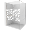 Mexen Kioto+ walk-in zuhanyfal 130 x 200 cm, fehér minta, kefeelt Nickel - 800-130-121-97-85