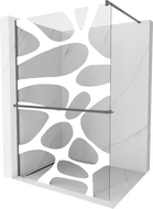 Mexen Kioto+ perete de duș cu raft Walk-in 80 x 200 cm, model alb, gun metal - 800-080-121-95-97