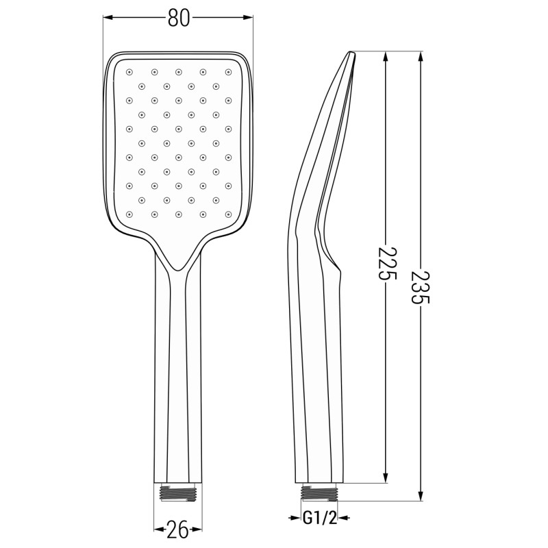 Mexen R-62 1-funkciós zuhanyfej, gun gray kefélt - 79562-66