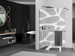 Mexen Kioto+ perete de duș cu raft Walk-in 110 x 200 cm, model alb, gun metal - 800-110-121-95-97