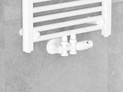 Mexen Uni-Term robinet de calorifer unghiular/drept, Duplex, DN50, alb - W908-000-20