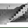 Mexen Kioto+ zuhanyfal polccal, Walk-in 80 x 200 cm, fekete mintás, gun gray szálcsiszolt - 800-080-121-66-77