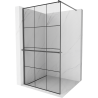 Mexen Kioto+ Walk-in zuhanyfal polc 110 x 200 cm, fekete minta, gun gray kefélt - 800-110-121-66-77