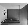 Mexen Kioto+ Walk-in zuhanyfal polc 110 x 200 cm, fekete minta, gun gray kefélt - 800-110-121-66-77