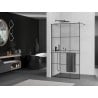 Mexen Kioto+ Walk-in zuhanyfal polc 110 x 200 cm, fekete minta, gun gray kefélt - 800-110-121-66-77