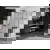 Mexen Kioto+ perete de duș cu suport Walk-in 130 x 200 cm, model negru, gri armat periat - 800-130-121-66-77