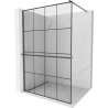 Mexen Kioto+ perete de duș cu suport Walk-in 130 x 200 cm, model negru, gri armat periat - 800-130-121-66-77