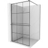 Mexen Kioto+ perete de duș cu suport Walk-in 110 x 200 cm, model negru, gun metal - 800-110-121-95-77