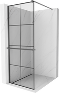 Mexen Kioto+ perete de duș cu raft Walk-in 70 x 200 cm, model negru, gun metal - 800-070-121-95-77