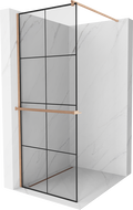 Mexen Kioto+ perete de duș cu suport Walk-in 70 x 200 cm, model negru, cupru periat - 800-070-121-65-77