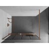 Mexen Kioto+ perete de dus cu poliță Walk-in 130 x 200 cm, model negru, cupru periat - 800-130-121-65-77