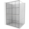 Mexen Kioto+ perete de duș cu shelf Walk-in 130 x 200 cm, model negru, nichel periat - 800-130-121-97-77