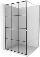 Mexen Kioto+ perete de duș cu suport Walk-in 120 x 200 cm, model negru, nichel periat - 800-120-121-97-77