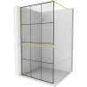 Mexen Kioto+ paravan de duş cu suport Walk-in 120 x 200 cm, model negru, aur vopsit - 800-120-121-55-77