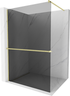 Mexen Kioto+ panou de duș cu suport Walk-in 120 x 200 cm, grafit, aur îngrijit - 800-120-121-55-40
