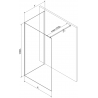 Mexen Kioto perete duş Walk-in 110 x 100 cm, model negru, cupru periat - 800-110-212-65-70-100