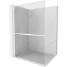 Mexen Kioto+ L perete de dus cu raft Walk-in 120 x 200 cm, transparent, alb - 800-120-123-20-00