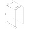 Mexen Kioto önálló zuhanyfal 90 x 30 x 30 cm, átlátszó, korszerűsített réz - 800-090-030-222-65-00-030
