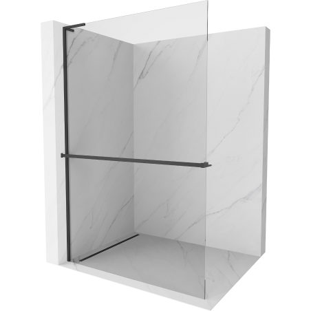 Mexen Kioto+ L perete de duș cu raft Walk-in 85 x 200 cm, transparent, negru - 800-085-123-70-00