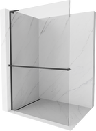 Mexen Kioto+ L perete de duș cu raft Walk-in 100 x 200 cm, transparent, negru - 800-100-123-70-00