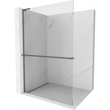 Mexen Kioto+ L perete de duș cu raft Walk-in 60 x 200 cm, transparent, gun metal - 800-060-123-95-00
