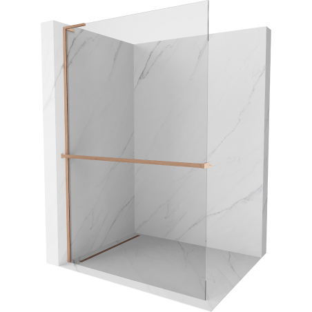 Mexen Kioto+ L panou de duș cu suport Walk-in 100 x 200 cm, transparent, cupru periat - 800-100-123-65-00