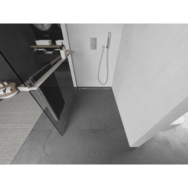 Mexen Kioto+ L panou de duș cu raft Walk-in 95 x 200 cm, transparent, nichel periat - 800-095-123-97-00