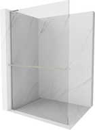 Mexen Kioto+ L perete de duș cu raft Walk-in 65 x 200 cm, transparent, nichel periat - 800-065-123-97-00