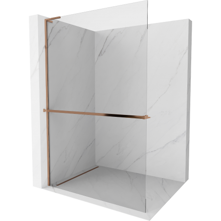Mexen Kioto+ L perete de duș cu suport Walk-in 100 x 200 cm, transparent, aur roz - 800-100-123-60-00