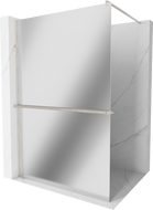 Mexen Kioto+ perete de duș cu suport Walk-in 100 x 200 cm, oglindă, nichel periat - 800-100-121-97-50