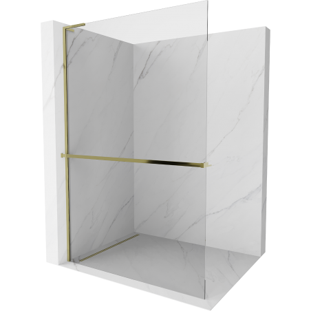 Mexen Kioto+ L perete de duș cu suport Walk-in 80 x 200 cm, transparent, aurie - 800-080-123-50-00