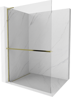 Mexen Kioto+ L perete de duș cu suport Walk-in 80 x 200 cm, transparent, aurie - 800-080-123-50-00