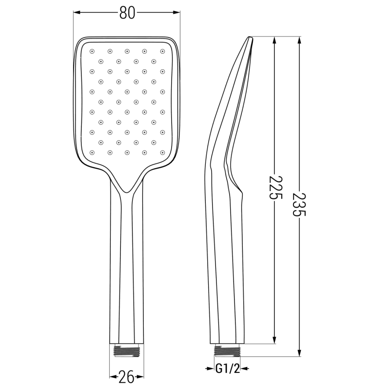 Mexen R-62 mâner de duș cu 1 funcție, negru - 79562-70