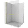 Mexen Kioto+ L  perete de duș cu suport Walk-in 65 x 200 cm, transparent, auriu periat - 800-065-123-55-00