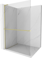 Mexen Kioto+ L  perete de duș cu suport Walk-in 65 x 200 cm, transparent, auriu periat - 800-065-123-55-00