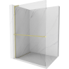 Mexen Kioto+ L panou de duș cu raft Walk-in 75 x 200 cm, transparent, auriu periat - 800-075-123-55-00