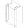 Mexen Kioto perete de duş liberă 160 x 30 x 30 cm, model negru, aurie - 800-160-030-222-50-70-030