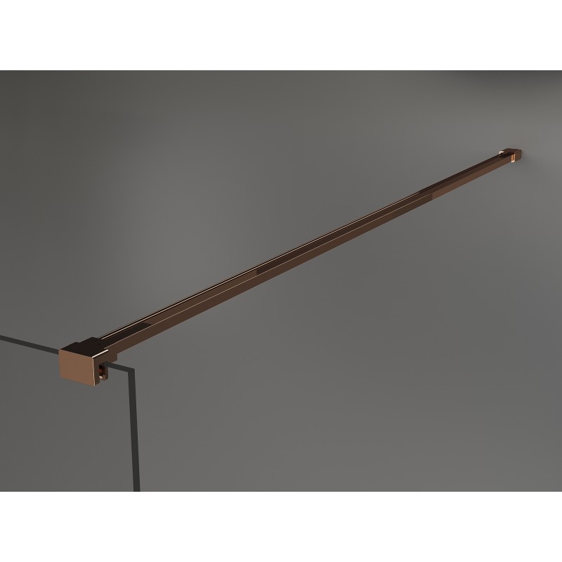 Mexen Kioto perete de duș Walk-in 70 x 200 cm, grafit 8 mm, aur roz - 800-070-101-60-40