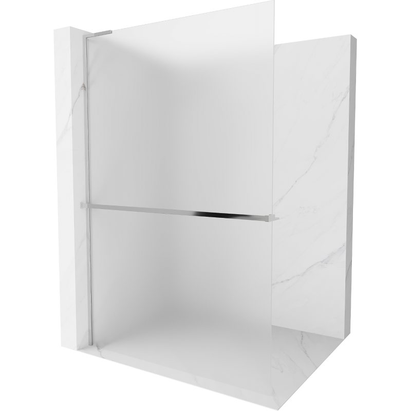 Mexen Kioto+ L zuhanyfal polccal Walk-in 120 x 200 cm, fagyott üveg, króm - 800-120-123-01-30