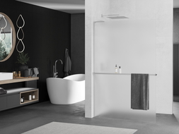 Mexen Kioto+ L perete de duș cu raft Walk-in 90 x 200 cm, mat, crom - 800-090-123-01-30
