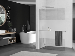 Mexen Kioto+ L ścianka prysznicowa cu suport Walk-in 100 x 200 cm, transparent/mat, crom - 800-100-123-01-35