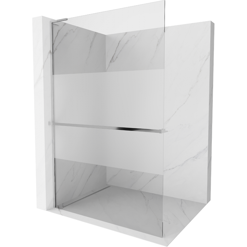 Mexen Kioto+ L ścianka prysznicowa cu suport Walk-in 100 x 200 cm, transparent/mat, crom - 800-100-123-01-35
