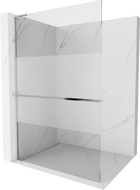 Mexen Kioto+ L ścianka prysznicowa cu suport Walk-in 100 x 200 cm, transparent/mat, crom - 800-100-123-01-35