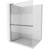 Mexen Kioto+ L duș cu perete din sticlă cu suport Walk-in 70 x 200 cm, transparent/șron, gun gray periat - 800-070-123-66-35